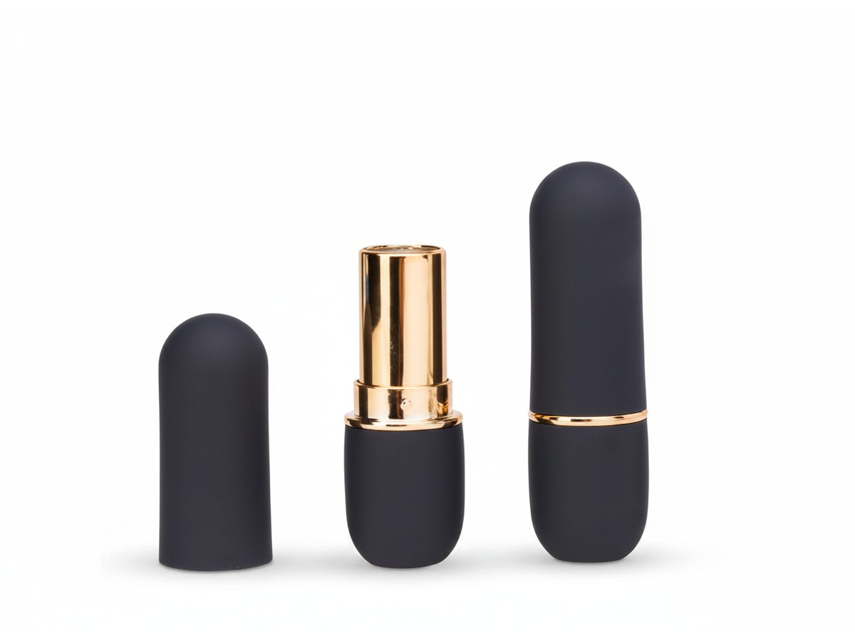 Matte Bullet Lipstick Container with Gold Ring — Lipstick Containers
