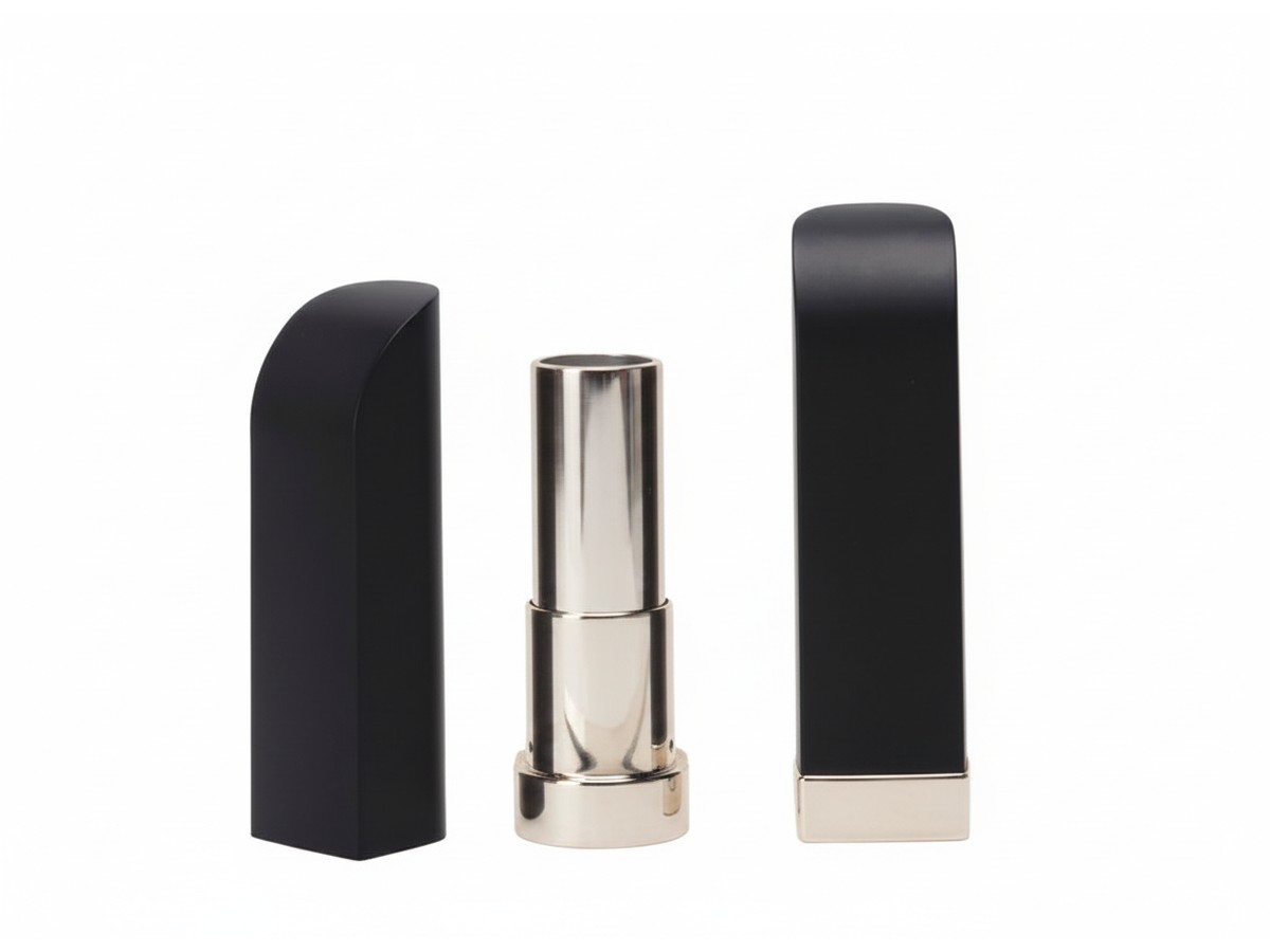 Flat-Top Lipstick Container with Champagne Barrel — Lipstick Containers