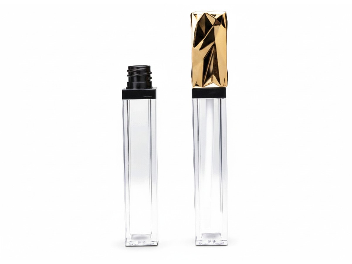 Rectangular Lip Gloss Container 7-8 ml - Gold Cap — Lip Gloss Containers