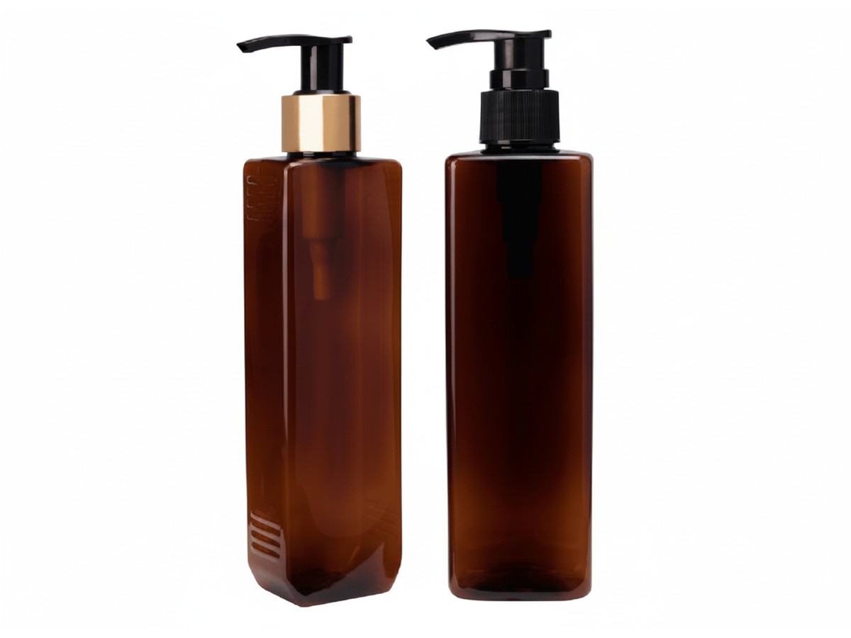 Square PET Bottle 200 ml - Tall Amber — Cosmetic PET Bottles